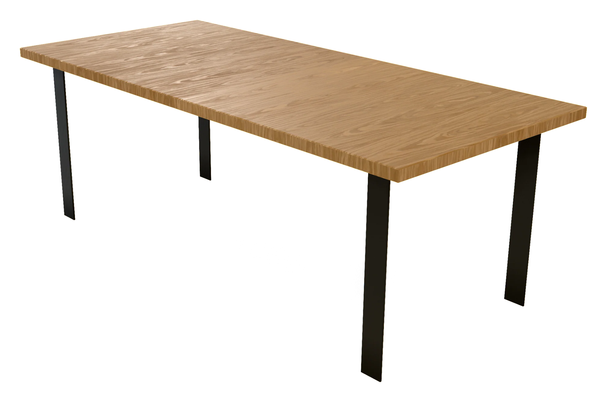 Table en chêne, piétement acier